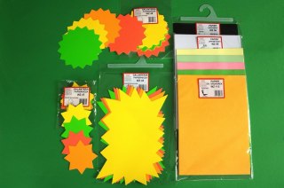 Cenówki kartonowe gwiazdki fluo WZ 46