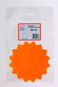Cenówki kartonowe gwiazdki fluo WZ 48