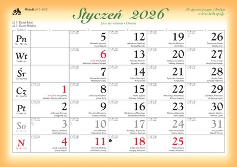 Kalendarz 13 planszowy A4 Kwiaty ozdobne LUCRUM WL02
