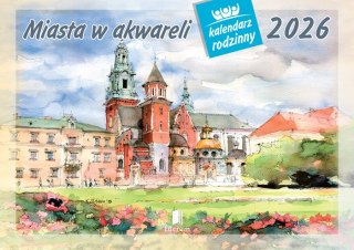 Kalendarz 13 planszowy A4 Miasta w akwareli LUCRUM WL05