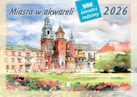 Kalendarz 13 planszowy A4 Miasta w akwareli LUCRUM WL05