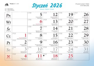 Kalendarz 13 planszowy A4 Miasta w akwareli LUCRUM WL05