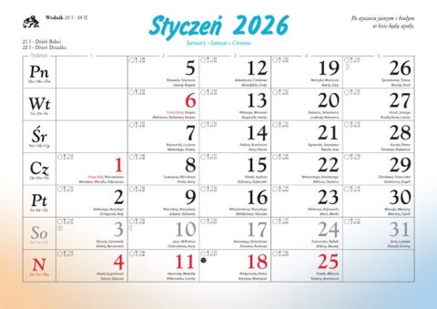 Kalendarz 13 planszowy A4 Miasta w akwareli LUCRUM WL05