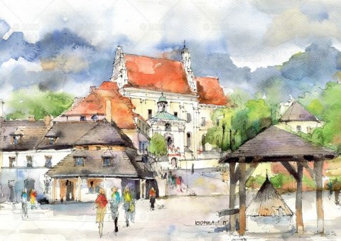 Kalendarz 13 planszowy A4 Miasta w akwareli LUCRUM WL05