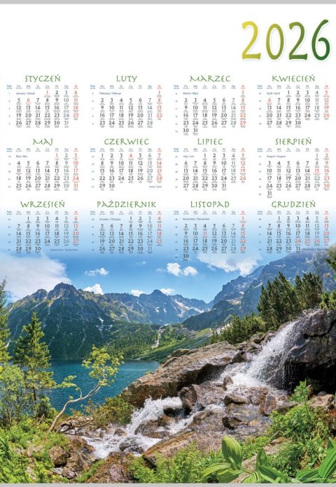 Kalendarz planszowy A1 Szczyty pud. A 10 LUCRUM PL01-A1