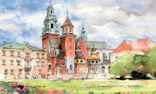 Kalendarz trójdzielny 86x33cm Wawel LUCRUM KT07