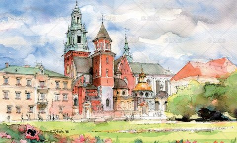 Kalendarz trójdzielny 86x33cm Wawel LUCRUM KT07
