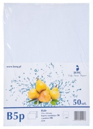 Koperta B5 z paskiem biała BONG 2258