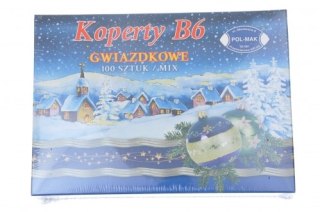 Koperta B6NK mix op100szt Boże Narodzenie POL-MAK KB6 PM