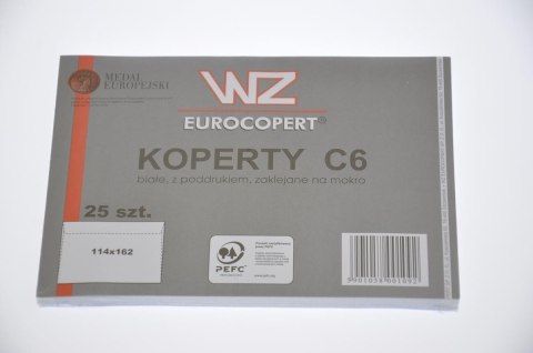 Koperta C6 nie klejona biała WZ