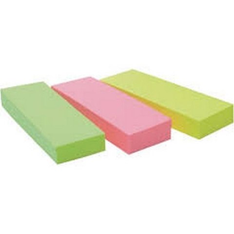 Notes samoprzylepny 3 bloczki 26x76 mm po 100 kartek 3 kolory Post-in 3M 671/3