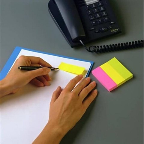 Notes samoprzylepny 5 bloczków 15x50 mm 100 kartek neonowy Post-in 3M 670/5
