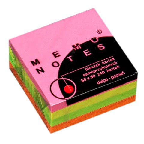 Notes samoprzylepny 50x50/240k neon mix kolor MEMO NSKMINI