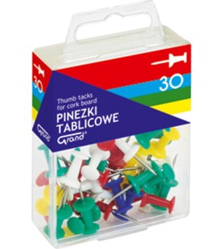 Pinezki tablicowe kolorowe GRAND 30 szt.