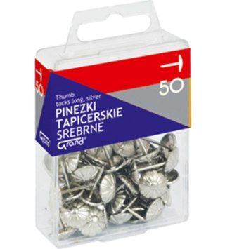 Pinezki tapicerskie srebrne GRAND 50 szt.
