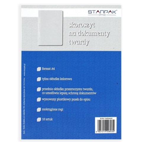 Skoroszyt PCV twardy A4 niebieski A 10 STARPAK 151420