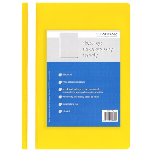 Skoroszyt PCV twardy A4 żółty A 10 STARPAK 151419
