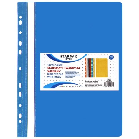 Skoroszyt PCV twardy wpinany A4 niebieski A 10 STARPAK 151421