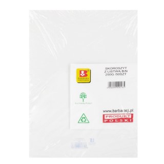 Skoroszyt papierowy A4 zwykły 250 g biały BARBARA 0820001