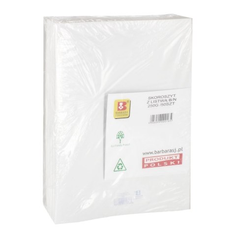 Skoroszyt papierowy A4 zwykły 250 g biały BARBARA 0820001