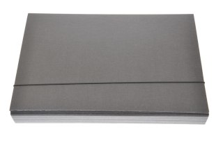 Teczka z gumką A4 4 cm skrzydłowa czarna DELFIN 942