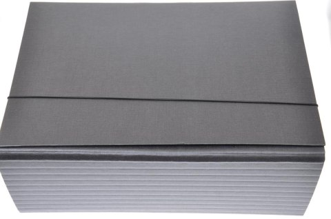 Teczka z gumką A4 ze skrzydłem 120mm czarna DELFIN 957