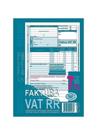 Druk Faktura VAT RR dla Rolnika A5/80 kartek MICHALCZYK&PROKOP 185-3N