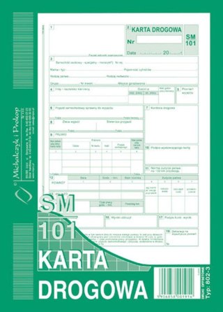 Druk Karta Drogowa A5 MICHALCZYK&PROKOP 802-3