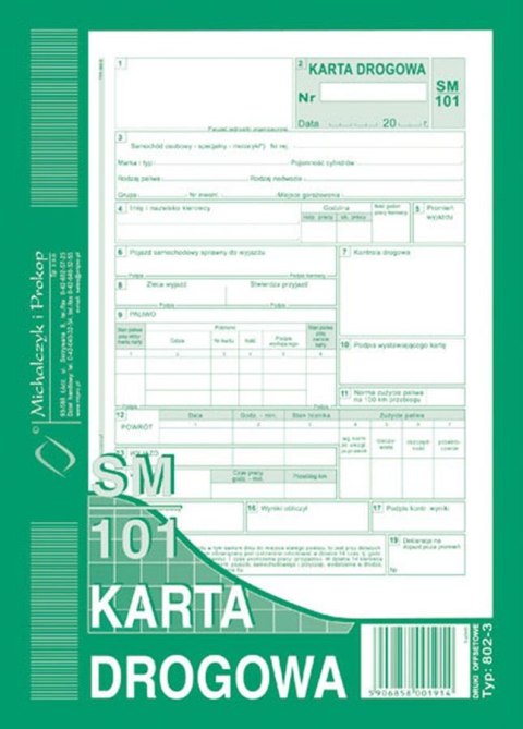 Druk Karta Drogowa A5 MICHALCZYK&PROKOP 802-3