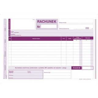 Druk Rachunek/Zwolnienie z VAT A5 MICHALCZYK&PROKOP 231-3