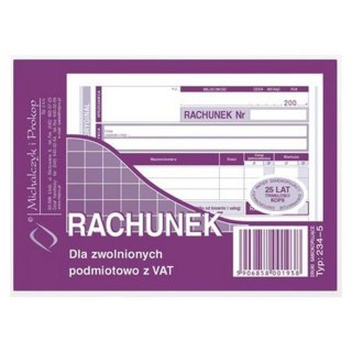 Druk Rachunek/Zwolnienie z podatku VAT A6 MICHALCZYK&PROKOP 234-5