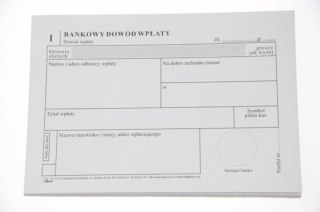Druk bankowy Dowód Wpłaty A6 60k PAPIRUS II 43227