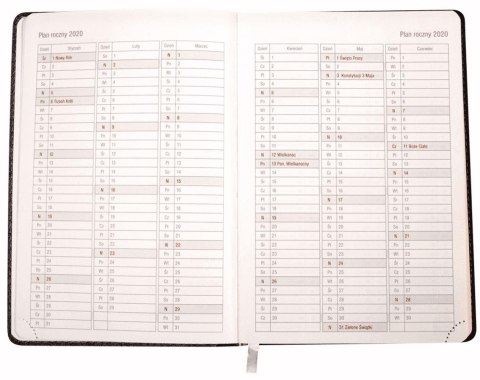 Kalendarz książkowy A5 twarda oprawa Saturn czerwony OPUS 808878