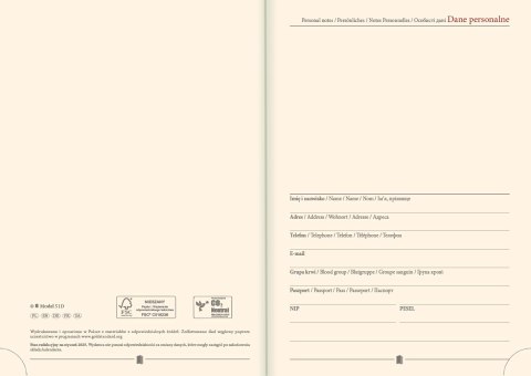 Kalendarz książkowy B5 oprawa twarda Vivella mix LUCRUM 51D