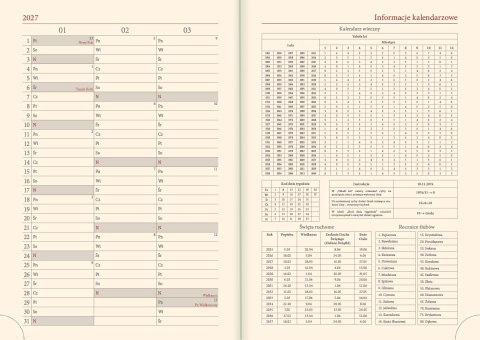 Kalendarz książkowy B5 oprawa twarda Vivella mix LUCRUM 51D