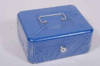 Kasetka na pieniądze metalowa 20X16X9 niebieska YANDA