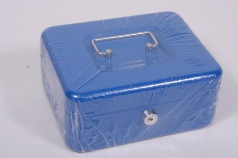 Kasetka na pieniądze metalowa 20X16X9 niebieska YANDA