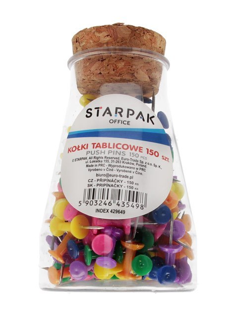 Kołki tablicowe kolorowe 150szt. tuba STARPAK 429649