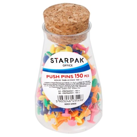 Kołki tablicowe kolorowe 150szt. tuba STARPAK 429649