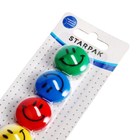 Magnes 30mm Emoticon2 mix kolorów 6szt STARPAK 378347