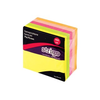 Notes samoprzylepny 75x75/400k neon mix kol Strigo PILOT SSN001