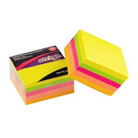 Notes samoprzylepny 75x75/400k neon mix kol Strigo PILOT SSN001