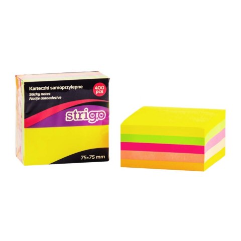 Notes samoprzylepny 75x75/400k neon mix kol Strigo PILOT SSN001
