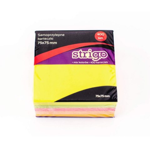 Notes samoprzylepny 75x75/400k neon mix kol Strigo PILOT SSN001