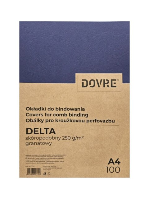 Okładka do bindowania A4 skóra granatowa Delta op.100 szt. ARGO 407061