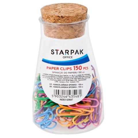 Spinacze biurowe kolorowe 150szt. tuba STARPAK 429647