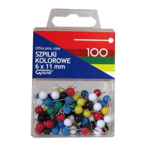 Szpilki metalowe kolorowe GRAND 11 mm 10 szt.
