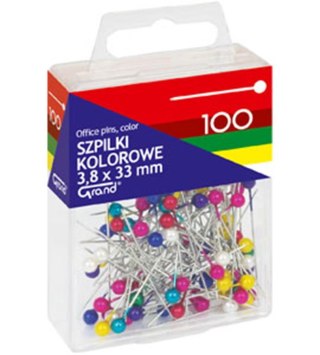 Szpilki metalowe kolorowe GRAND 33 mm 100 szt.