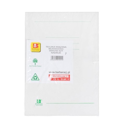 Teczka wiązana papierowa A4 biała 350g nadruk FOL A 50 BARBARA 0821016 12