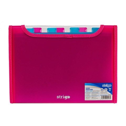 Teczka z gumką PP A4/25MM/12 przegródek różowa Strigo PILOT SF036
